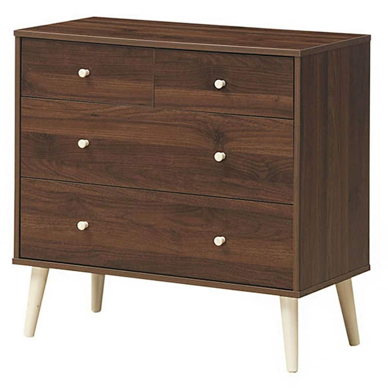 Gymax 4-Drawer Dresser Chest Cabinet Storage Organizer Rubber Leg