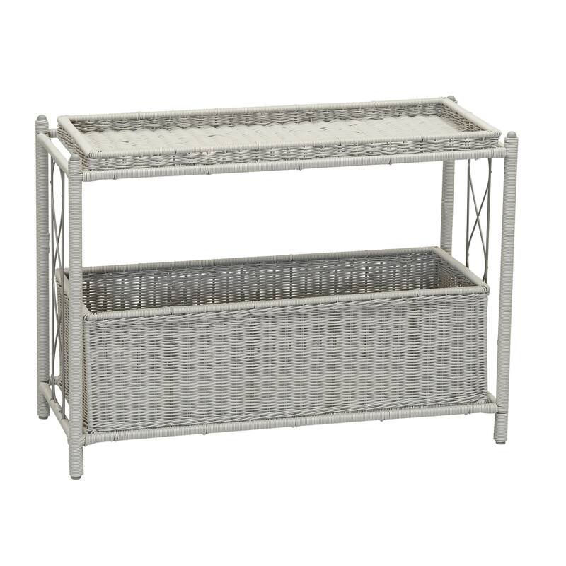 Household Essentials Raised 2-Tier Plant Stand with 2 Interchangeable Shelves