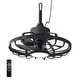 preview thumbnail 2 of 15, 20" Outdoor Ceiling Fan with Light, 6-Speed Reversible Motor, Waterproof Caged Fan for Patio, Gazebo, Kitchen. Black