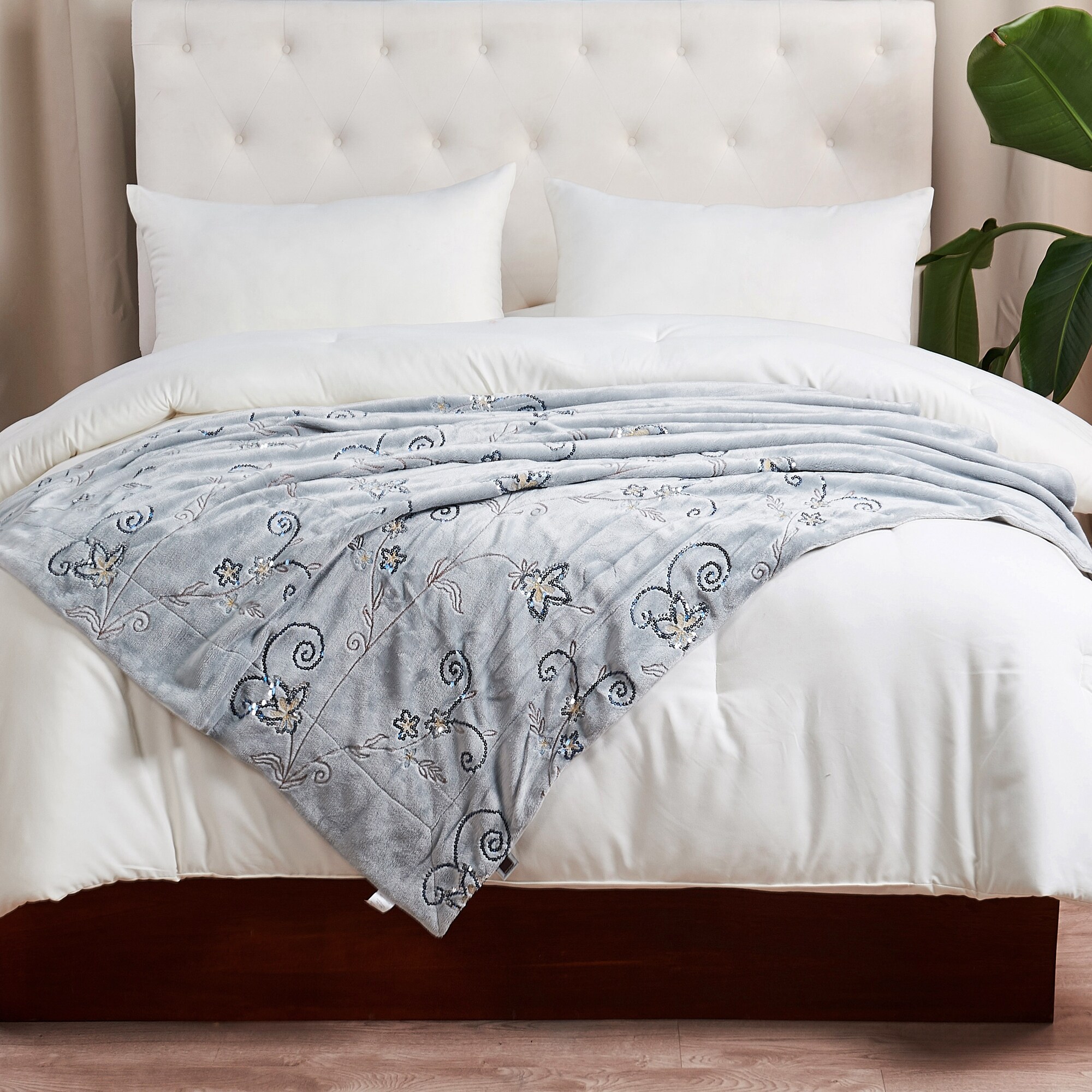 Embroidered Sequin Throw On Sale Bed Bath Beyond 10296476