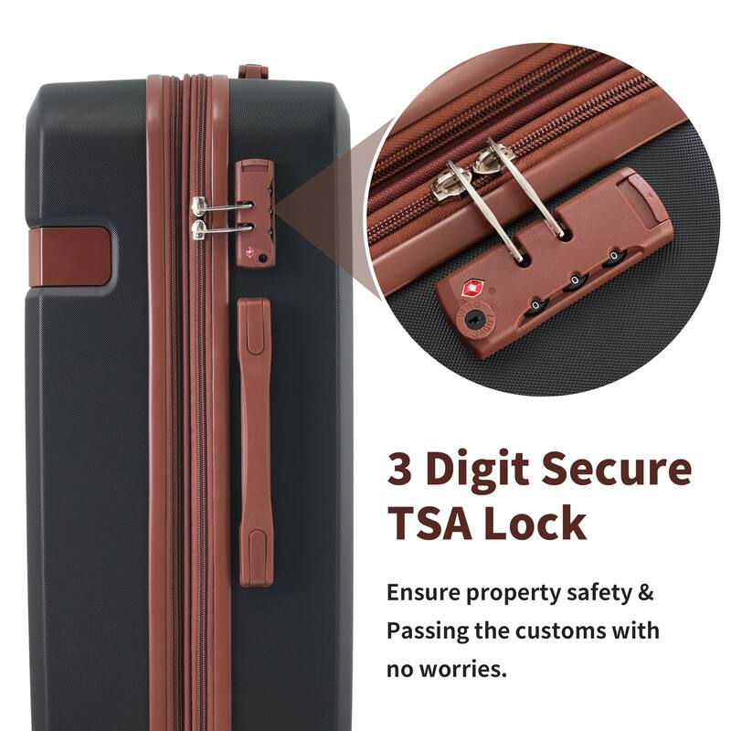 TSA-Approved Spinner Luggage Set with Packing Cubes - Expandable, Durable ABS Material, 16", 20", 24", 28" Travel Suitcases