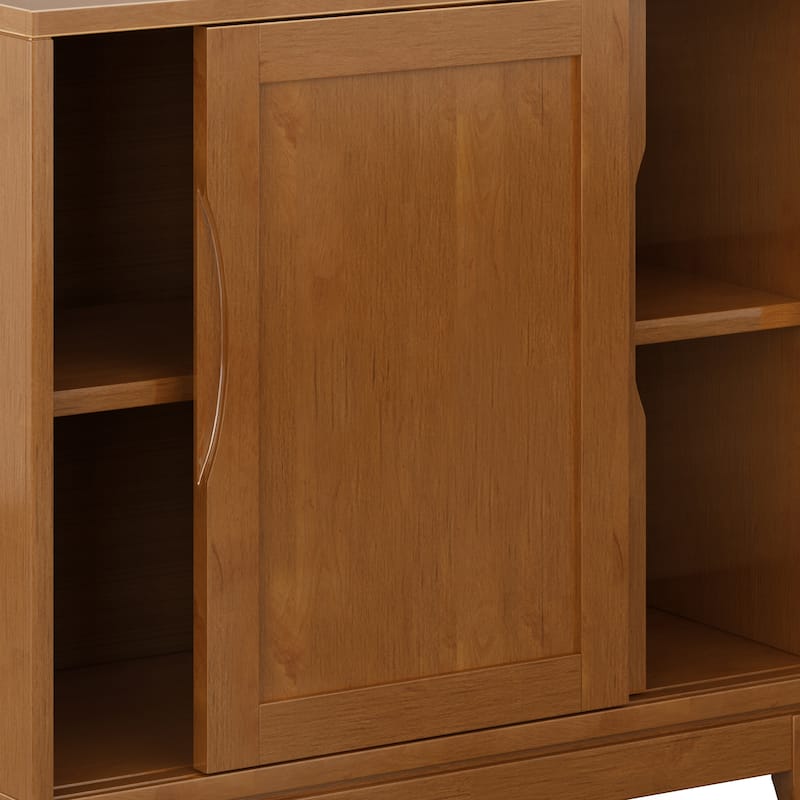 WYNDENHALL Pearson SOLID HARDWOOD 30 inch Wide Mid Century Modern Low Storage Cabinet - 30"w x 14"d x 31"h