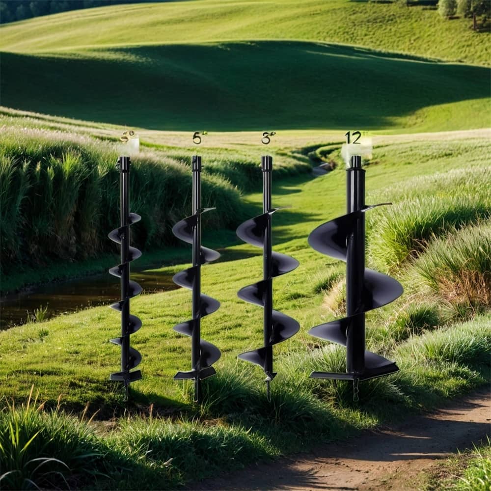 4 Piece Steel Hole Digger Replacement Auger Bits,4"+6"+8"+12"