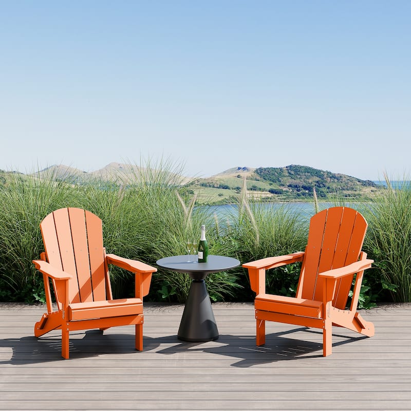 Polytrends Laguna Weather Resistant Outdoor Patio Folding Adirondack Chairs (Set of 2)