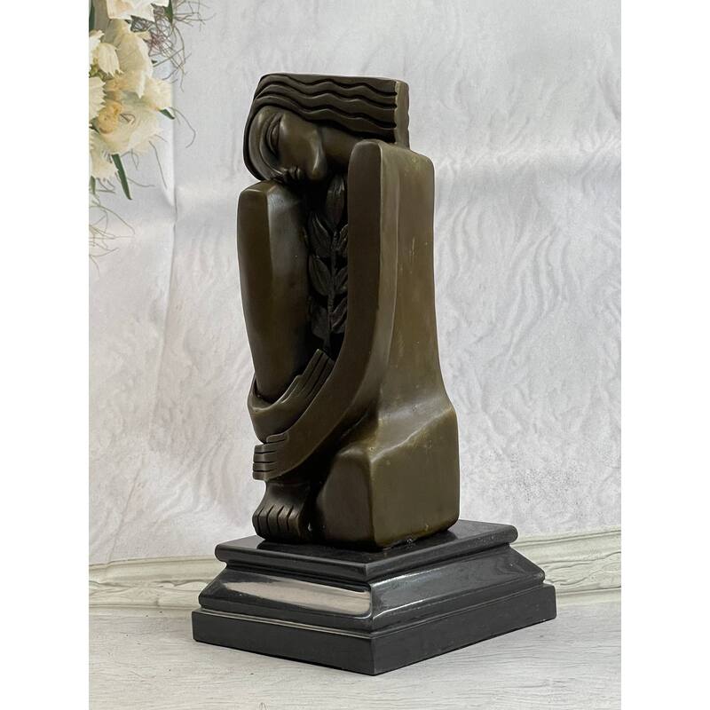 Signed Salvador Dali Abstract Woman Bronze Marble Base Figurine Hot Cast Figure