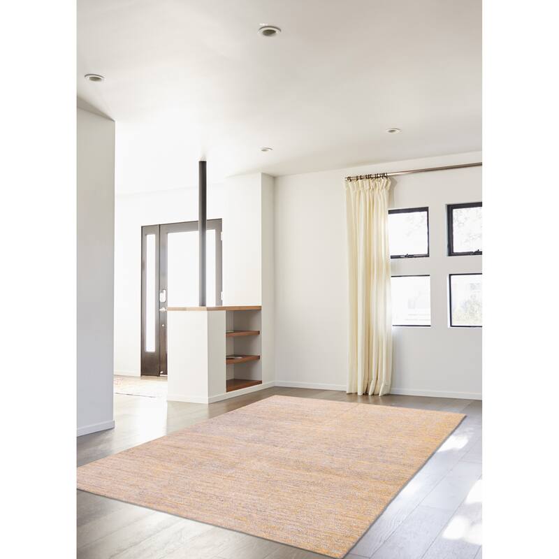 ECARPETGALLERY Hand-knotted Loreto Grey Silk Rug - 5'6 x 8'9