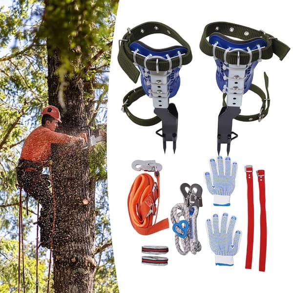 Tree Climbing Spike Set Adjustable Pole Climbing Gear Kit On Sale