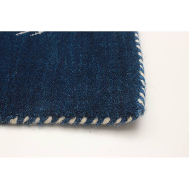 Kashkuli Gabbeh Blue Rug 4'10" x 4'9" - 4'10 x 4'9