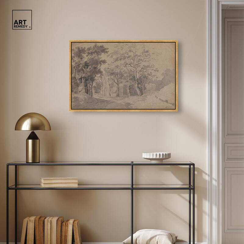 Grove with Road and Haycart Canvas by Art Remedy