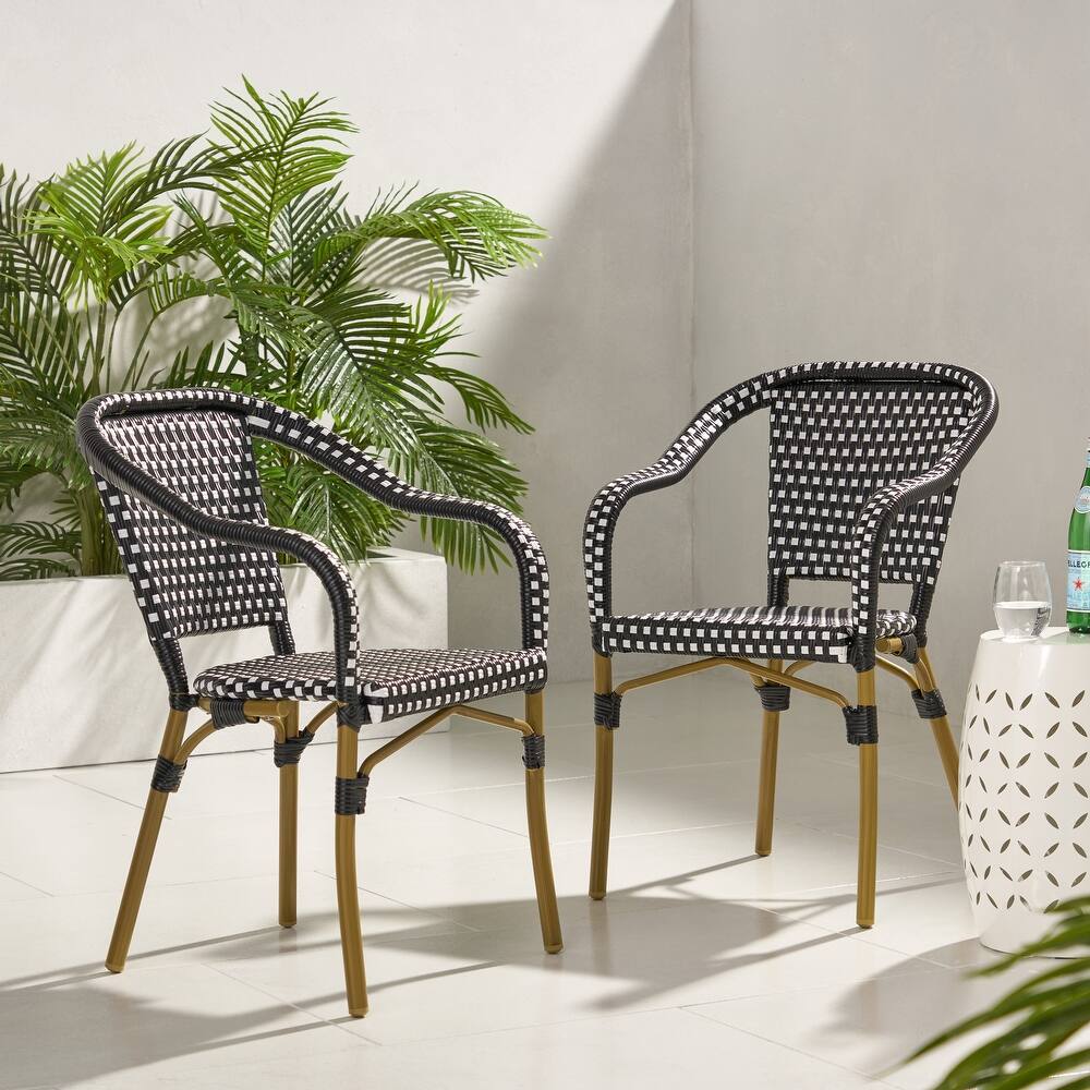 Cecil Outdoor Outdoor Bistro Chairs (Set of 2) by Christopher Knight Home