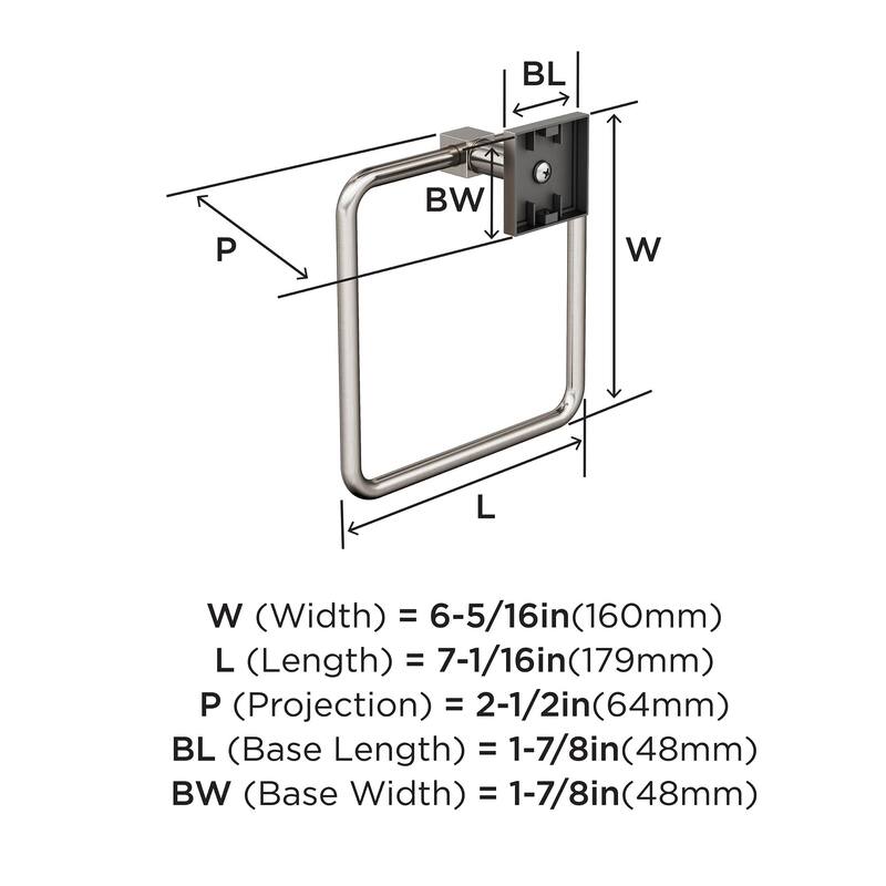 Appoint Brushed Nickel Traditional 7-1/16 in (179 mm) Length Towel Ring