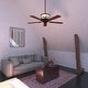 preview thumbnail 6 of 7, Yellowstone 56 in. Bronze Rustic Ceiling Fan, Reversible Rosewood-Dark Walnut Blades, LED Lighted Wildlife Motor Housing, Remote
