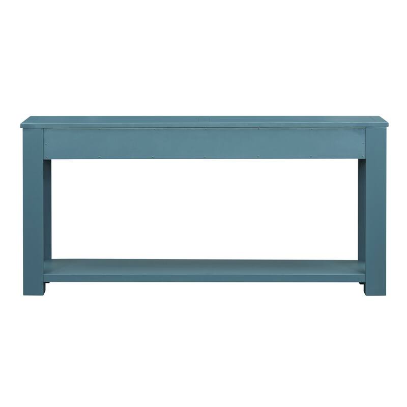 Console Table with Storage Drawers and Bottom Shelf for Entryway