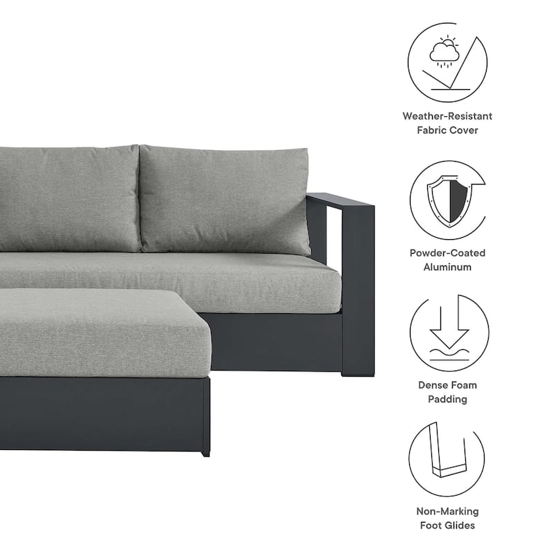 Tahoe Patio Aluminum 5-Piece Sectional Sofa Set
