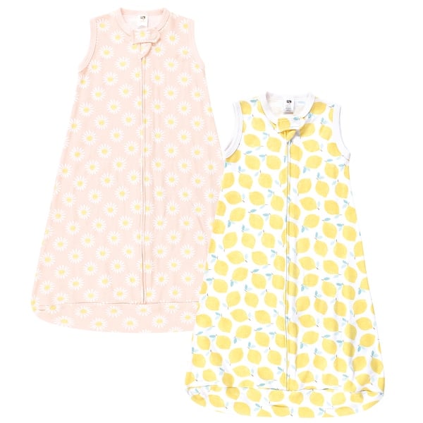 slide 1 of 1, Hudson Baby Infant Girl Cotton Long-Sleeve Wearable Sleeping Bag, Sack, Blanket, Lemon Daisy Sleeveless 0-3 Months - Lemon Daisy Sleeveless