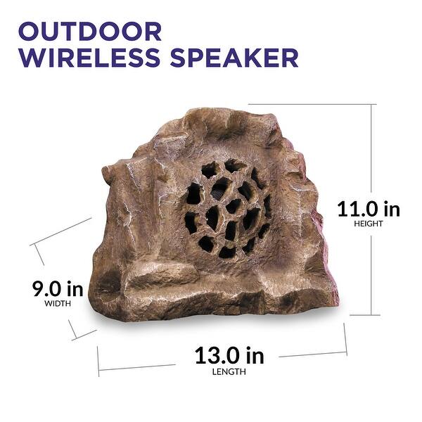 Shop Black Friday Deals On Alpine Bluetooth Solar Powered Outdoor Wireless Rock Speaker Brown Overstock 12428434