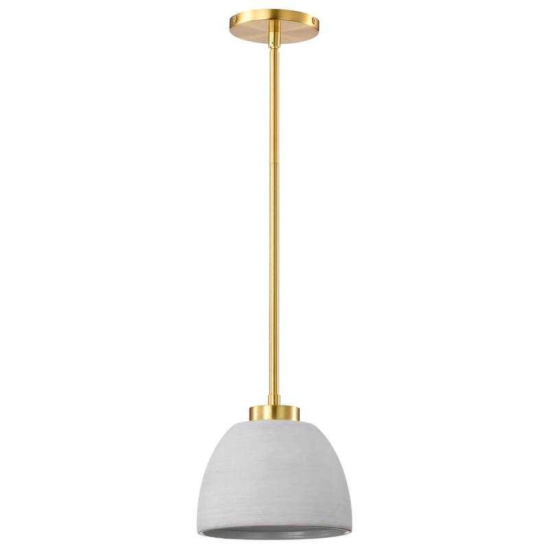 Collins 8 Inch Mini Pendant with White Ceramic - Brushed Brass