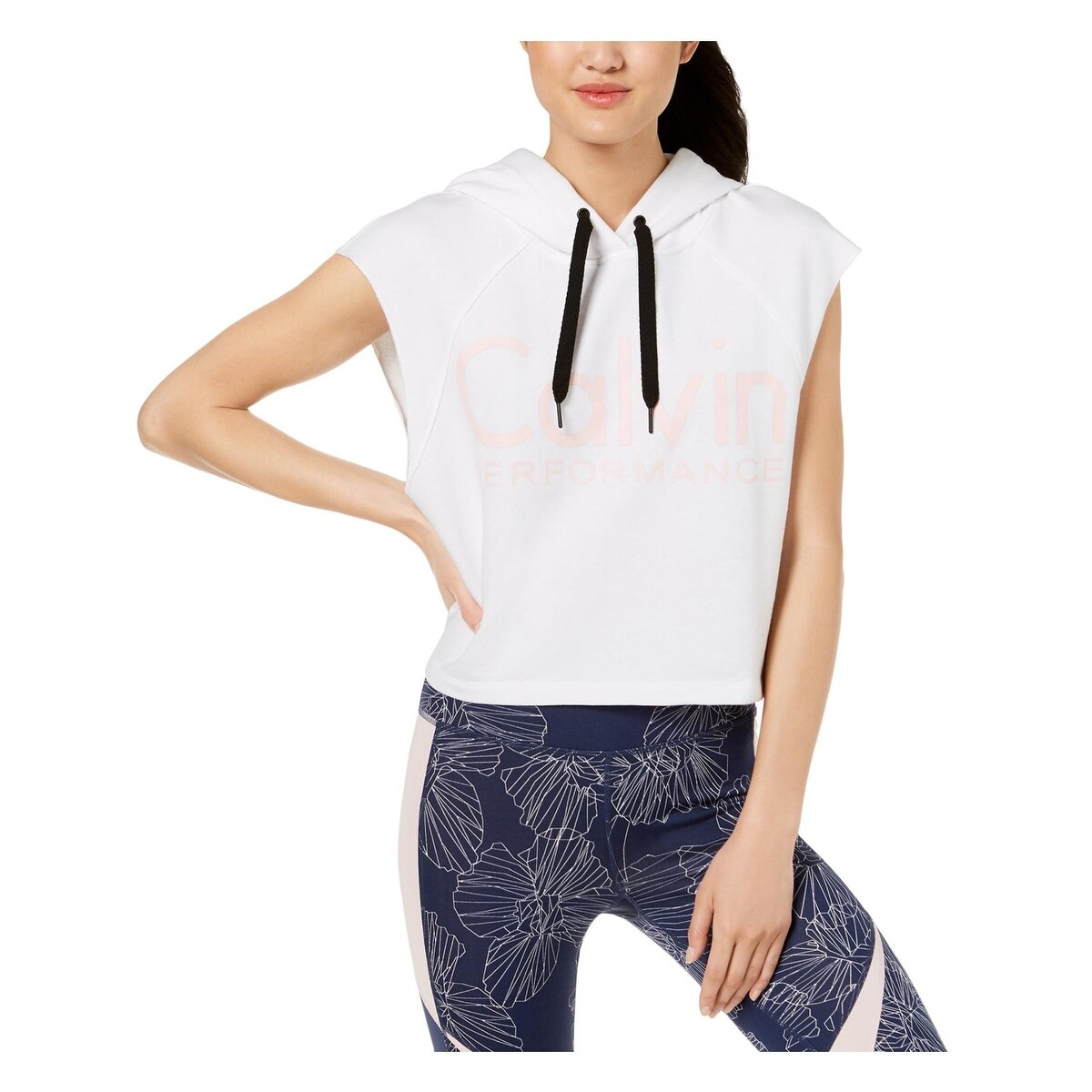 calvin klein performance cropped hoodie