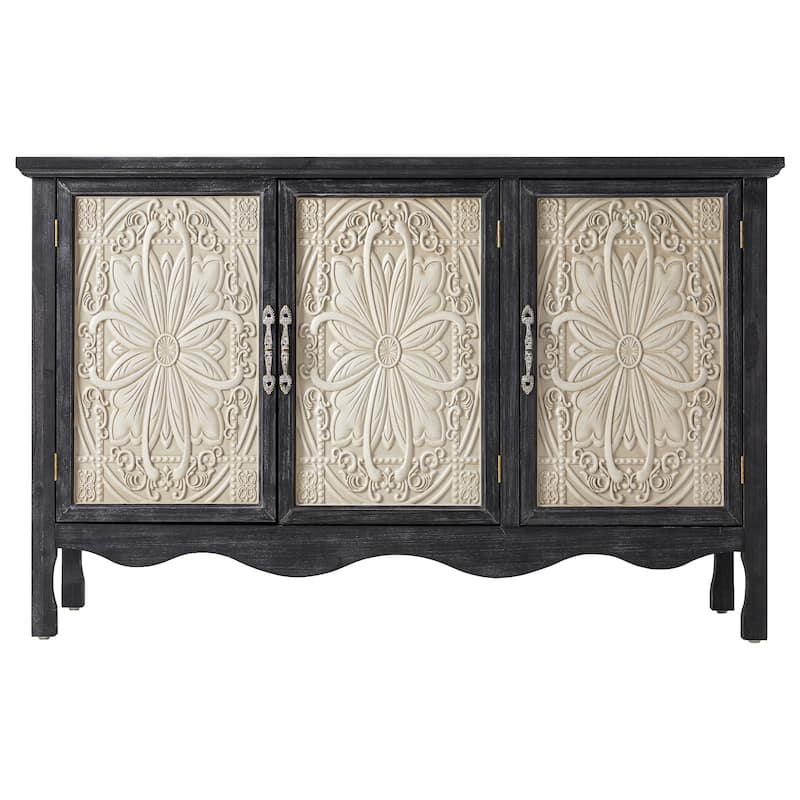 3-Door Accent Cabinet - Black