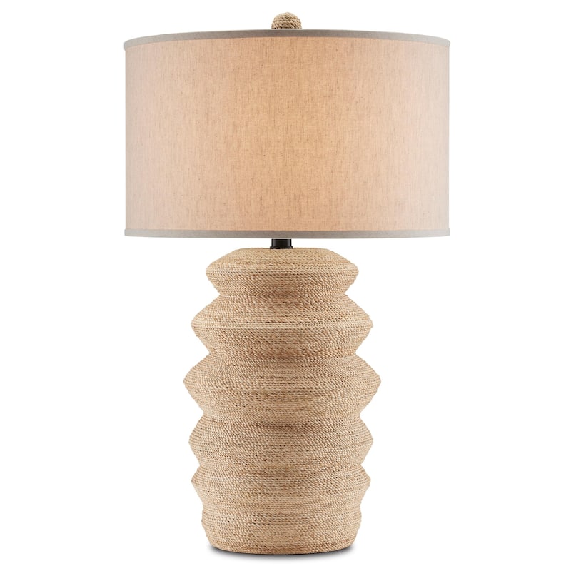 Currey & Company Kavala Rope Table Lamp - 33"h x 20"dia - 33"h x 20"dia - Natural/Satin Black