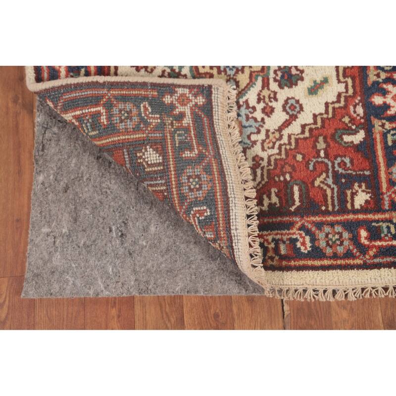 Geometric Heriz Serapi Runner Rug Hand-Knotted Wool Carpet - 2'6"x 7'11"