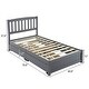preview thumbnail 3 of 27, Four Large Drawers Pinewood Twin Bed With A Curved Vertical Headboard