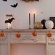 preview thumbnail 5 of 3, 10ct Orange B/O Jack O' Lantern LED Halloween Lights 6ft Black Wire