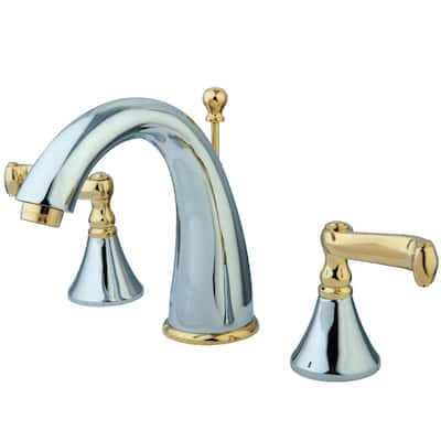 Kingston Brass Royale 8 in. Widespread Bathroom Faucet in Polished Chrome/Polished Brass