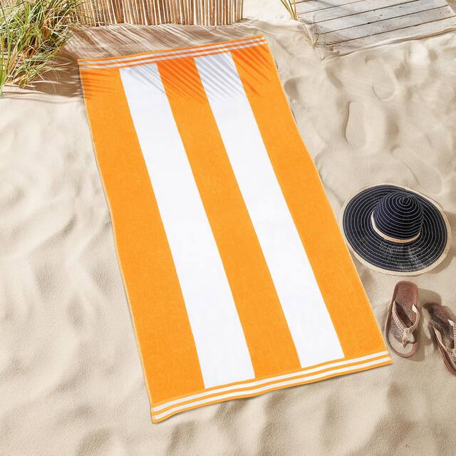 Miranda Haus Winslow Oversized Cabana Stripe 2 Piece Beach Towel