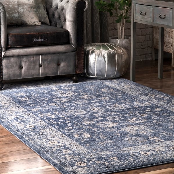 slide 2 of 15, Nuloom Vintage Florid Emma Area Rug 5' x 8' - Blue