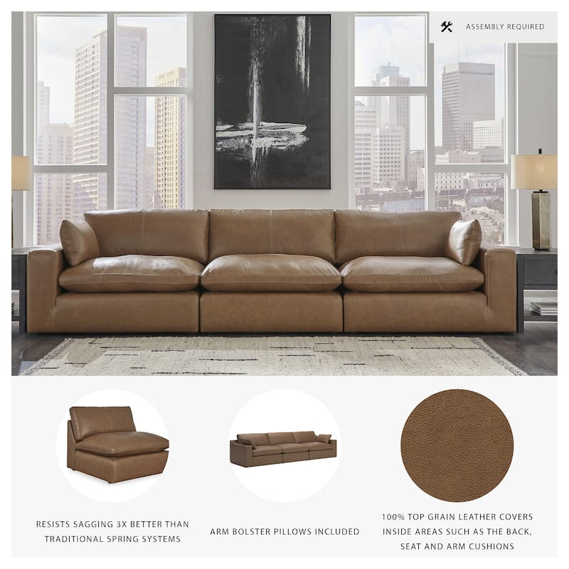 Signature Design by Ashley Emilia Caramel 3-Piece Sofa - 143"W x 43"D x 36"H