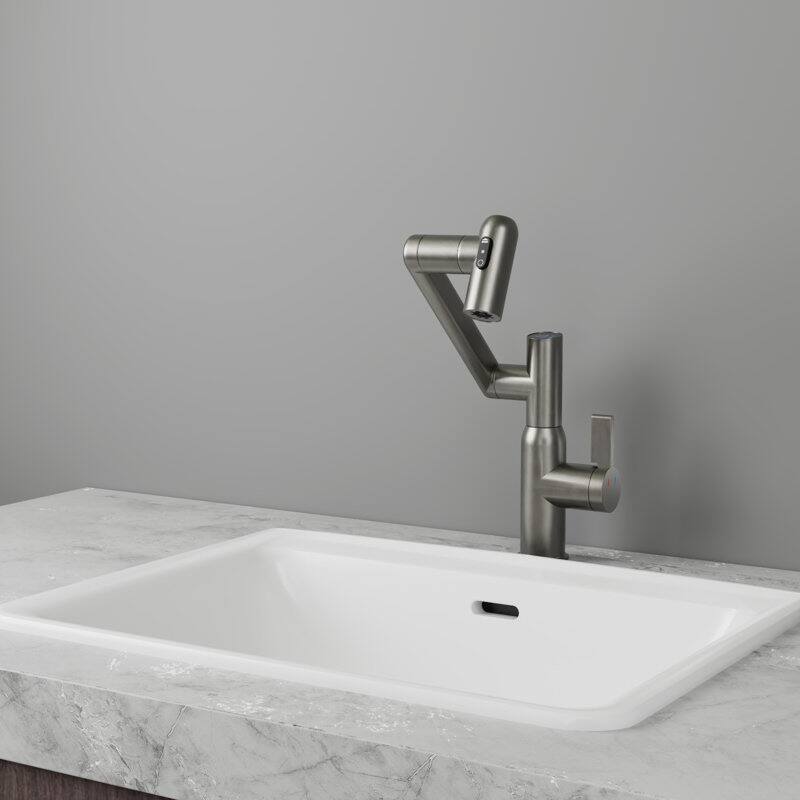 Bathroom Sink Faucet with Spray Temperature Display Anti Skid 360 Swivel​