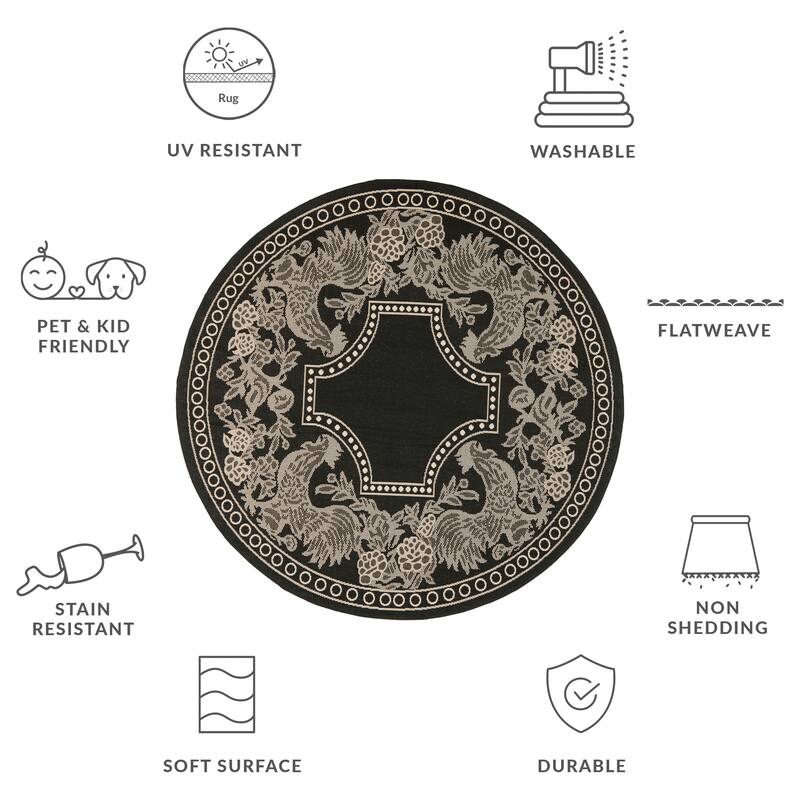 SAFAVIEH Courtyard Terry Indoor/ Outdoor Waterproof Patio Backyard Rug