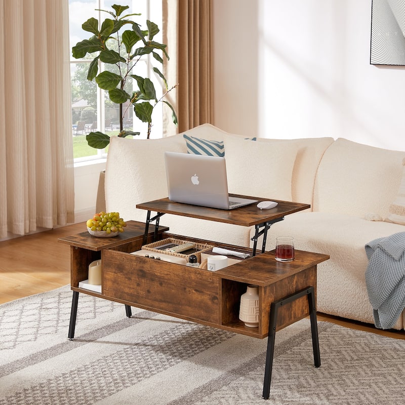 VECELO 3-piece Coffee Table Set,Lift Top Coffee Table with Hidden Storage and Nightstands Set of 2