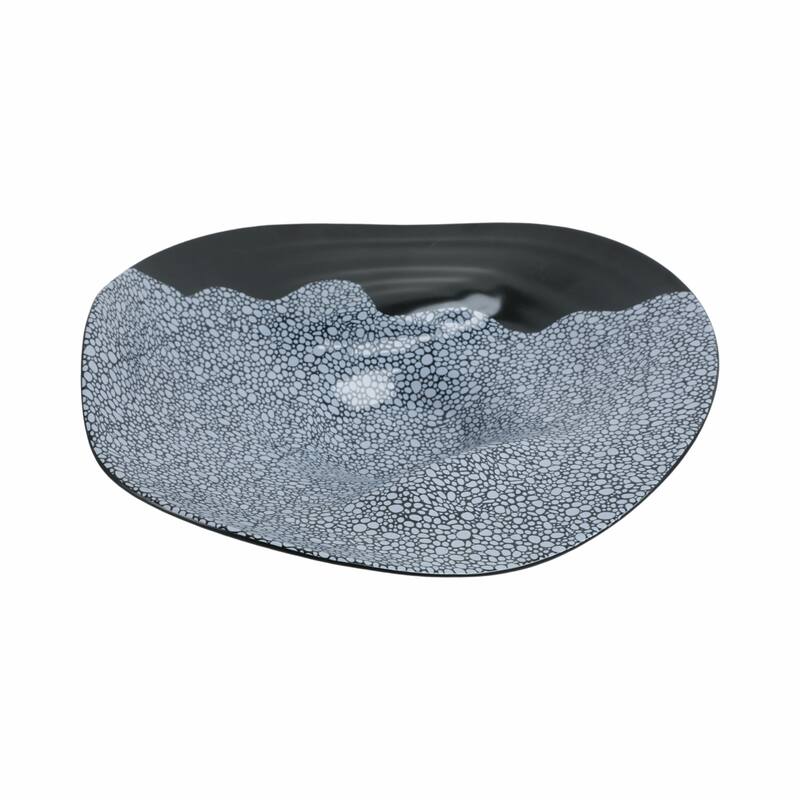 Decorative Ceramic Pebble Inspired Pattern Bowl - Black