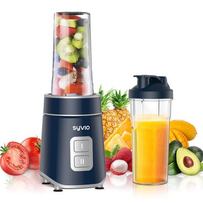 Blender, 600W Smoothie Blender,Personal Blender with 2 Speed Control, Smoothie Maker with 2 BPA-Free 20Oz Sport Cup-Blue