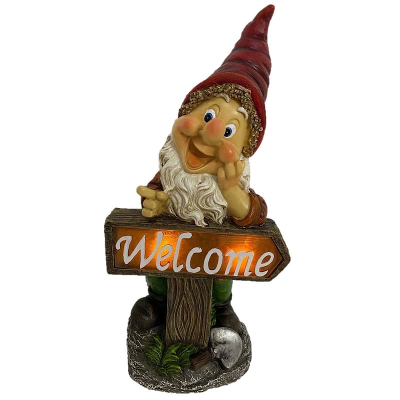 13" Solar Welcome Gnome
