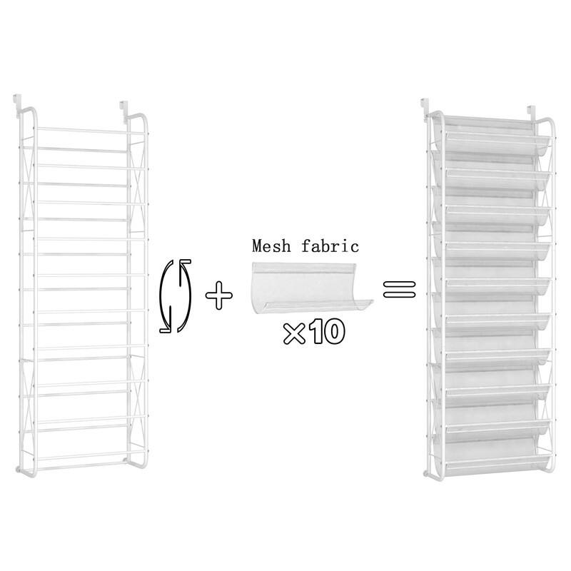 10 Tier Over The Door Shoe Organizer