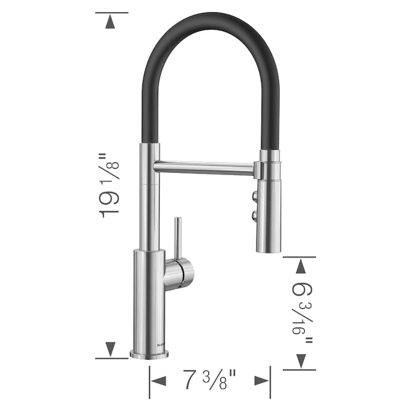 Blanco 402447 Catris 1.5 GPM Single Hole Pre-Rinse Pull Down Kitchen - PVD Steel