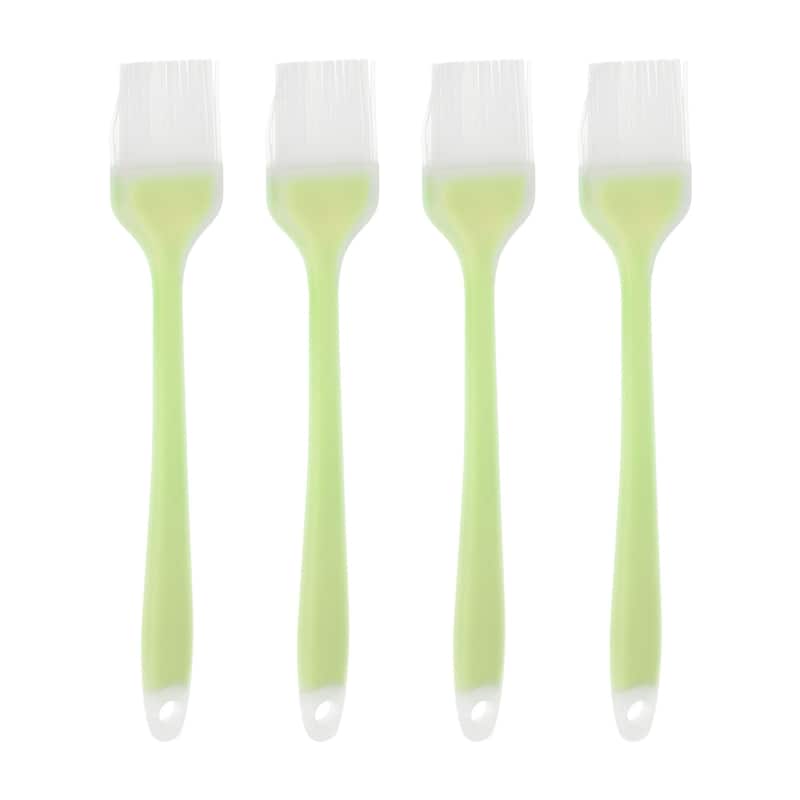 4pcs Silicone Pastry Brush, 1.38"x8.27" Basting Oil for BBQ Baking, Green