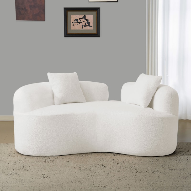 66.93" Curved Full Compression Sponge Loveseat, No-Assembly