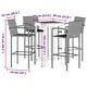 preview thumbnail 4 of 46, vidaXL 5 Piece Patio Bar Set Gray Solid Wood Acacia and Poly Rattan - 23.6" x 23.6" x 41.3"