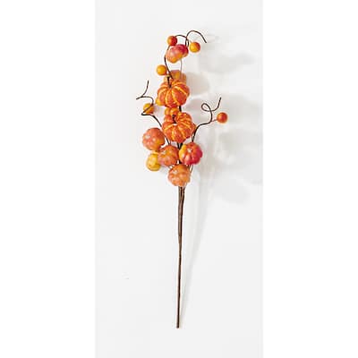13" Artificial Fall Harvest Pumpkins & Berries Pick, Set of 5 - 13