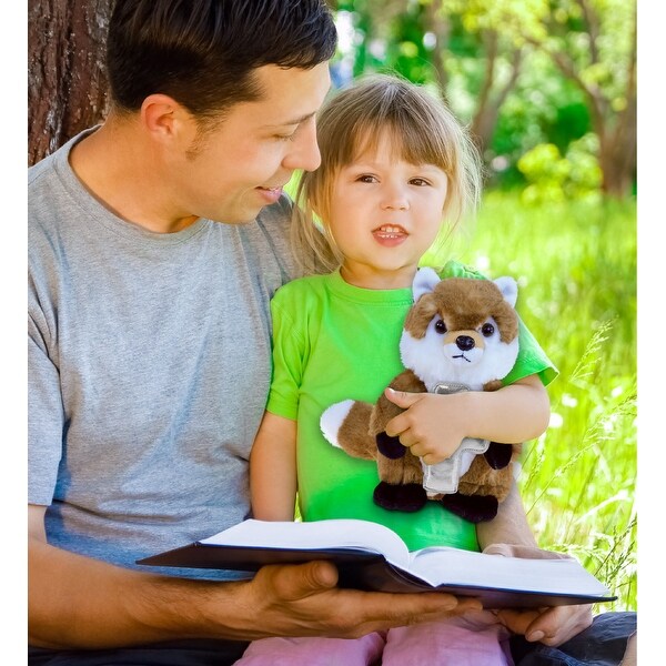 DolliBu Cute Fox Stuffed Animal with Silver Cross Plush Toy