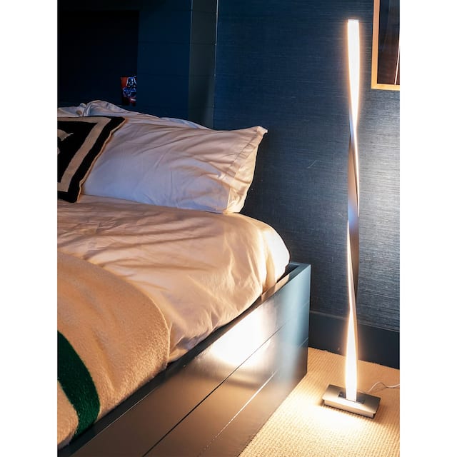 Brightech Helix LED Floor Lamp - Silver