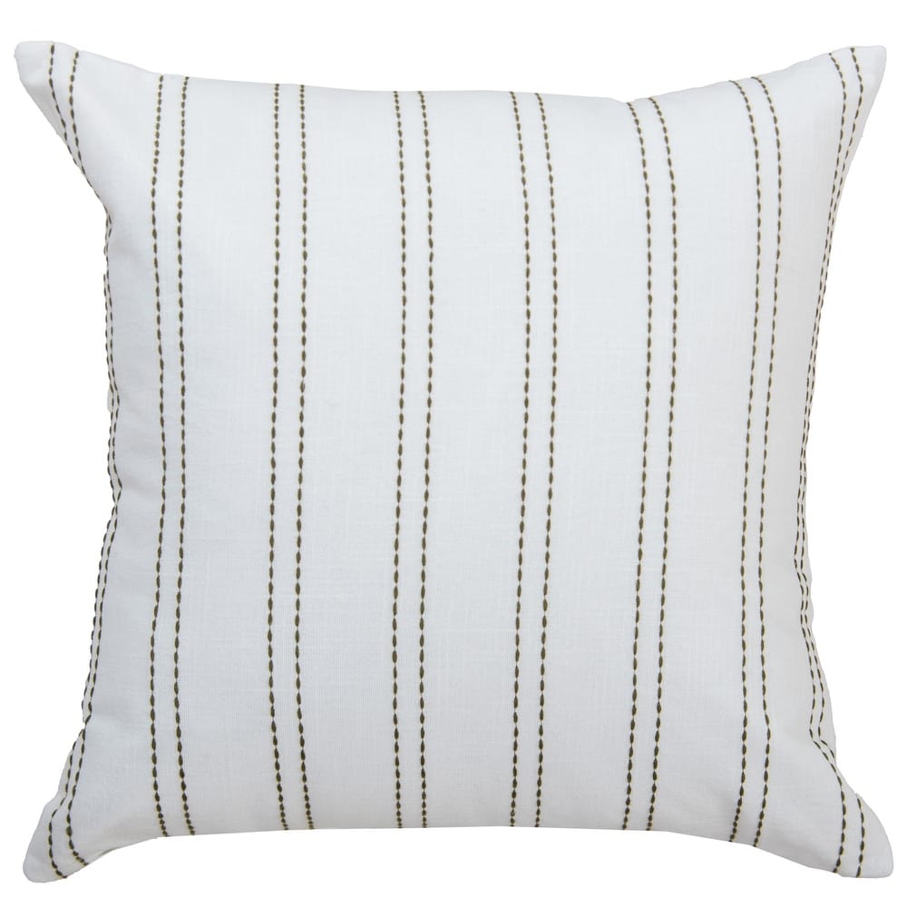 Rizzy Home Striped Embroidered Pillow