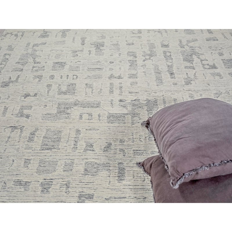 Exquisite Rugs Aspen Handmade Hand-tufted New Zealand Wool on Canvas Natural Gray/Ivory Area Rug