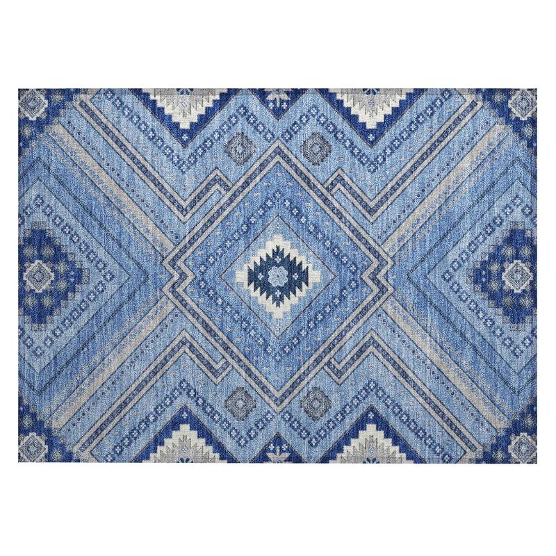 Machine Washable Indoor/ Outdoor Global Boho Chantille Rug