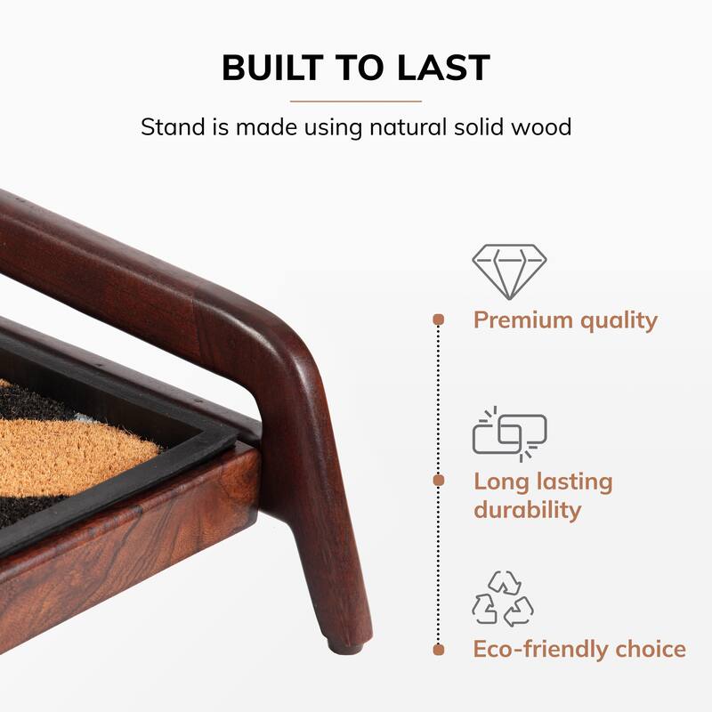 Jani Single-Tier Brown Stand 3-Pair Rubber Boot Tray