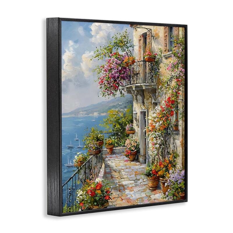 Stupell Botanical Lined Seaside Framed Giclee Art Design By Franklyn Gregory